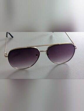 Women's Metal Gradient Aviator Sunglasses - A New Day™ Berry. Gold Tone Hardware